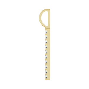 Vertical Bar Necklace or Charm/Pendant · 0.17 ct — 14K Yellow Gold view 3