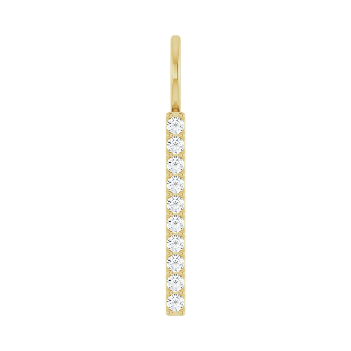 Vertical Bar Necklace or Charm/Pendant · 0.17 ct — 14K Yellow Gold