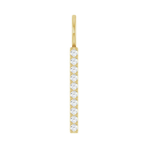 Vertical Bar Necklace or Charm/Pendant · 0.17 ct — 14K Yellow Gold