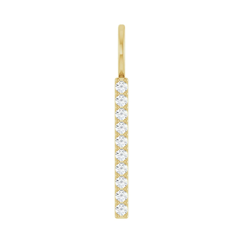 Vertical Bar Necklace or Charm/Pendant · 0.17 ct — 14K Yellow Gold