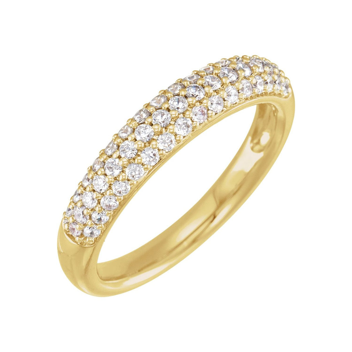 Accented Dome Ring · 0.5 ct — 14K Yellow Gold