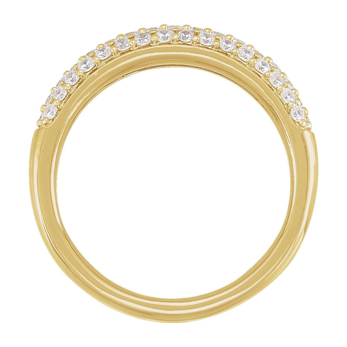 Accented Dome Ring · 0.5 ct — 14K Yellow Gold view 2