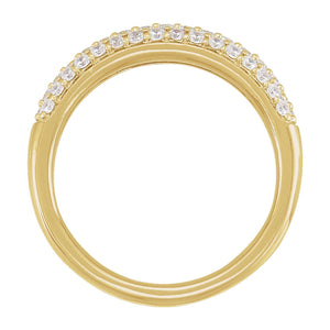 Accented Dome Ring · 0.5 ct — 14K Yellow Gold view 2