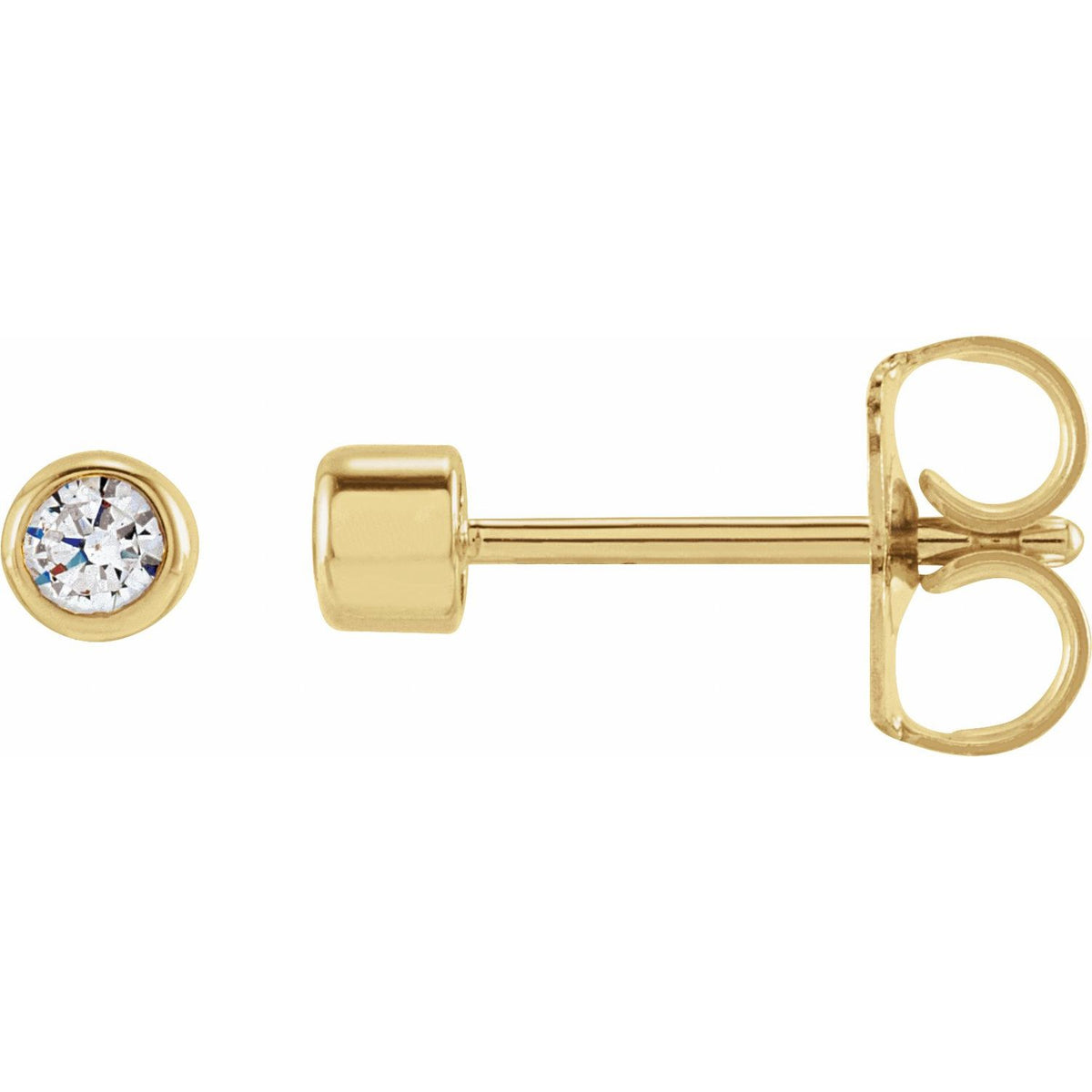 Round Bezel-Set Stud Earrings · 0.17–0.5 ct — 14K Yellow Gold