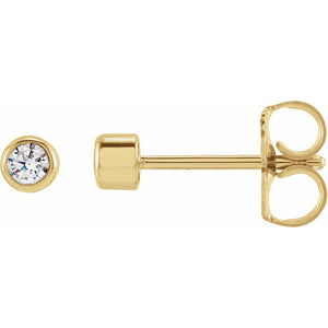 Round Bezel-Set Stud Earrings · 0.17–0.5 ct — 14K Yellow Gold