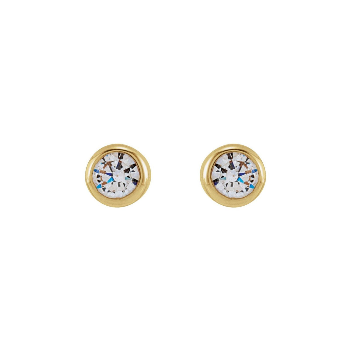 Round Bezel-Set Stud Earrings · 0.17–0.5 ct — 14K Yellow Gold view 2