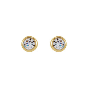 Round Bezel-Set Stud Earrings · 0.17–0.5 ct — 14K Yellow Gold view 2