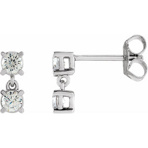 Lab-Grown Diamond Two-Stone Earrings · 0.5 ct — 14K White Gold