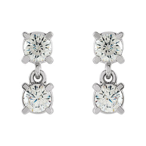 Lab-Grown Diamond Two-Stone Earrings · 0.5 ct — 14K White Gold view 2
