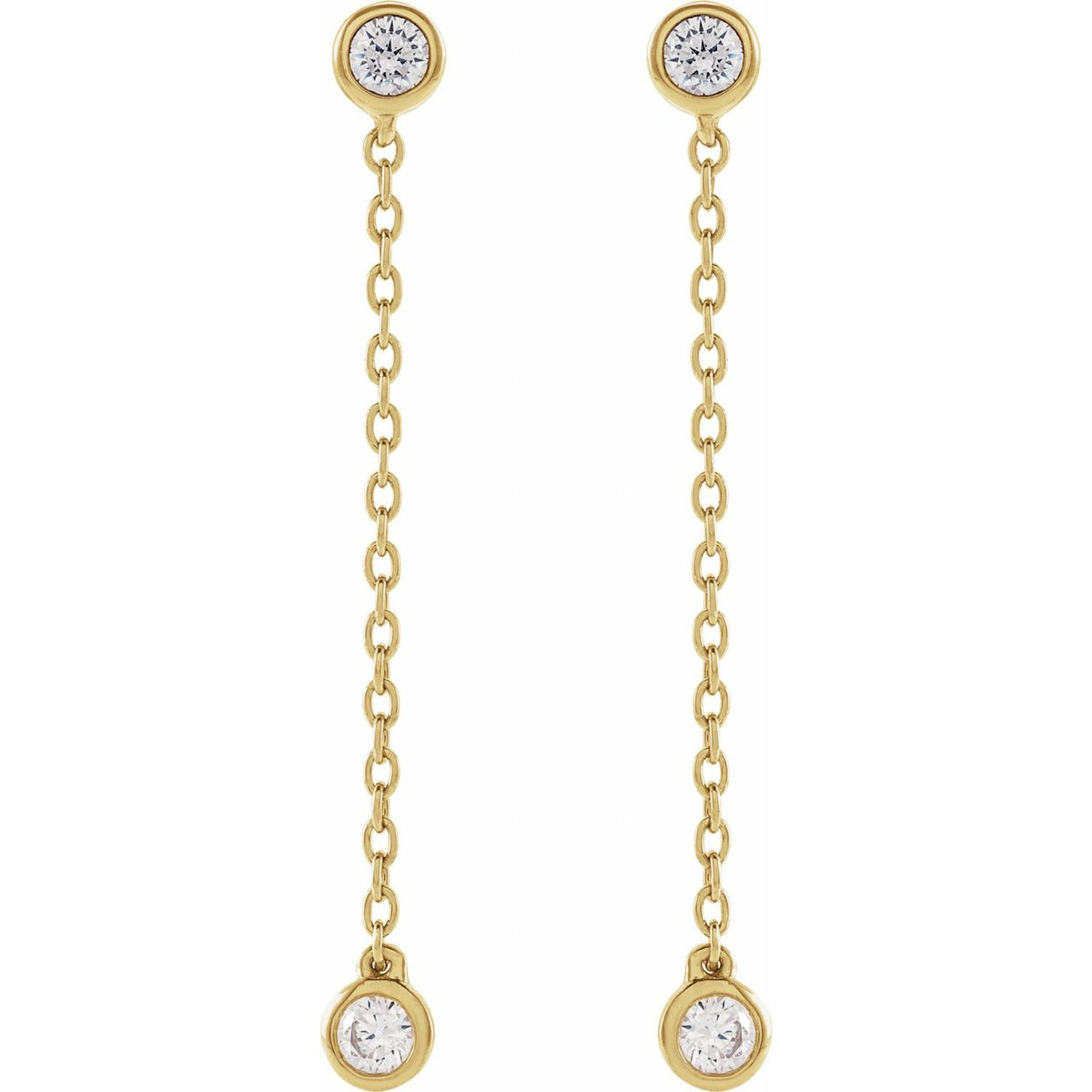 Lab-Grown Diamond Chain Earrings · 0.25 ct — 14K Yellow Gold view 2