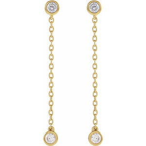 Lab-Grown Diamond Chain Earrings · 0.25 ct — 14K Yellow Gold view 2
