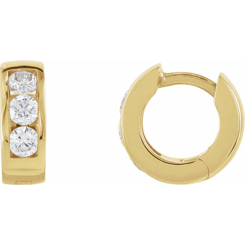 Hinged Hoop Earrings · 0.33–0.63 ct — 14K Yellow Gold