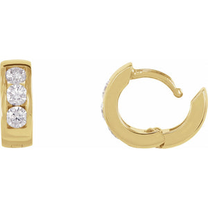 Hinged Hoop Earrings · 0.33–0.63 ct — 14K Yellow Gold view 3