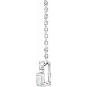 Accented Claw-Prong Necklace · 4.15–6.85 ct — 14K White Gold view 2