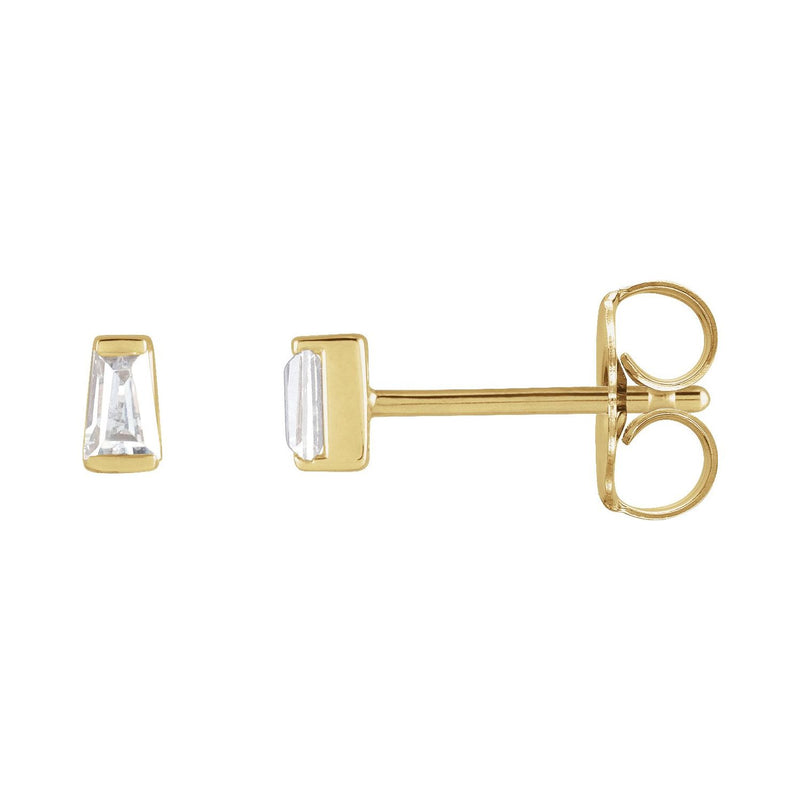 Tapered Baguette Channel-Set Stud Earrings · 0.13–0.2 ct — 14K Yellow Gold