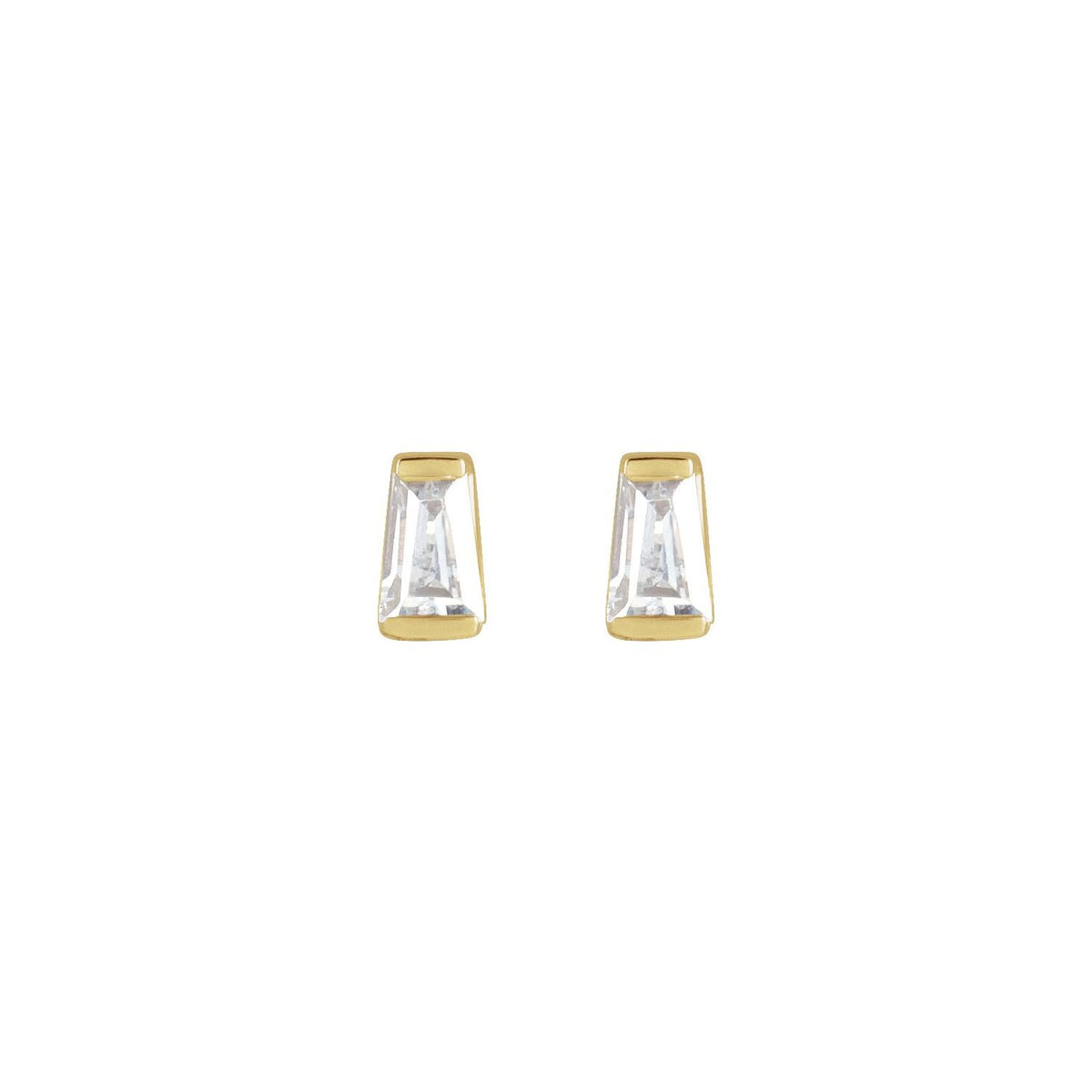 Tapered Baguette Channel-Set Stud Earrings · 0.13–0.2 ct — 14K Yellow Gold view 2