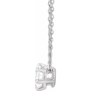 Solitaire Necklace or Slide Pendant · 4.25–7.5 ct — 14K White Gold view 2