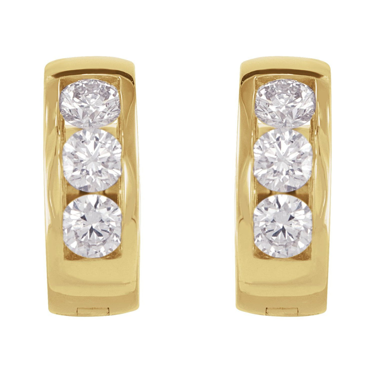 Hinged Hoop Earrings · 0.33–0.63 ct — 14K Yellow Gold view 2