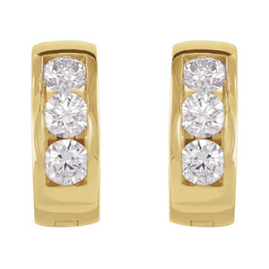 Hinged Hoop Earrings · 0.33–0.63 ct — 14K Yellow Gold view 2