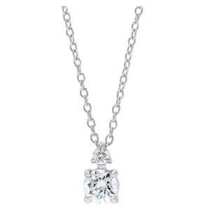 Accented Claw-Prong Necklace · 4.15–6.85 ct — 14K White Gold