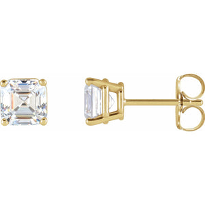 Asscher 4-Prong Stud Earrings · 0.2–0.5 ct — 14K Yellow Gold