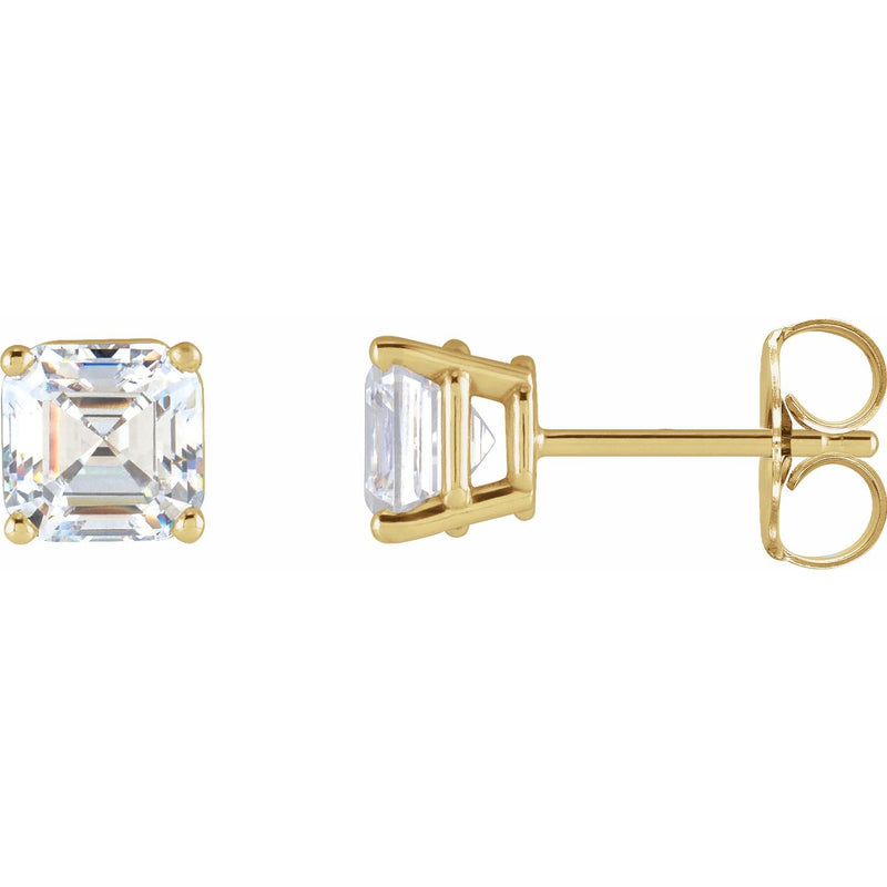 Asscher 4-Prong Stud Earrings · 0.2–0.5 ct — 14K Yellow Gold