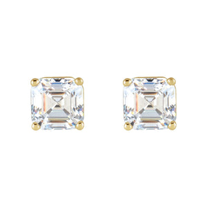 Asscher 4-Prong Stud Earrings · 0.2–0.5 ct — 14K Yellow Gold view 2