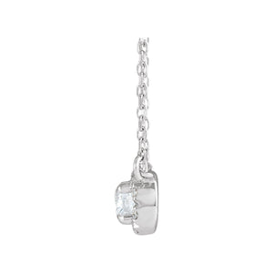 French-Set Halo-Style Necklace · 3.7–7 ct — 14K White Gold view 2