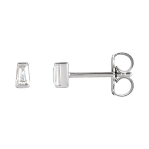 Tapered Baguette Channel-Set Stud Earrings · 0.13–0.2 ct — 14K White Gold
