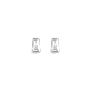Tapered Baguette Channel-Set Stud Earrings · 0.13–0.2 ct — 14K White Gold view 2