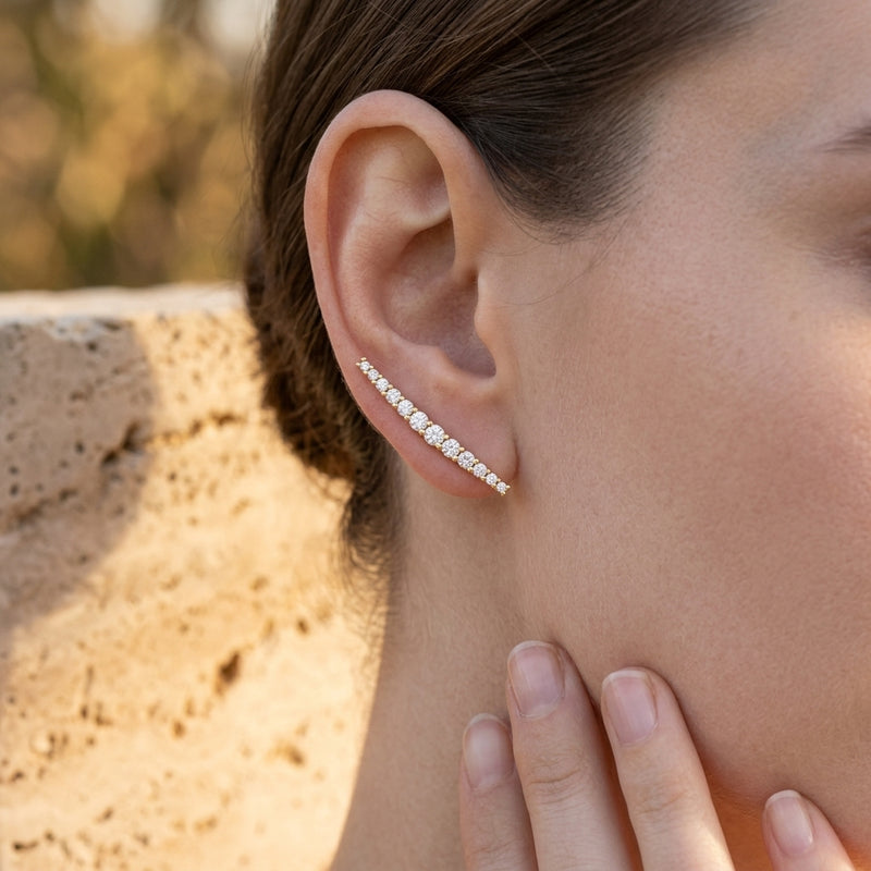 Worn: Accented Bar Earrings · 0.38 ct — AI-rendered styling image