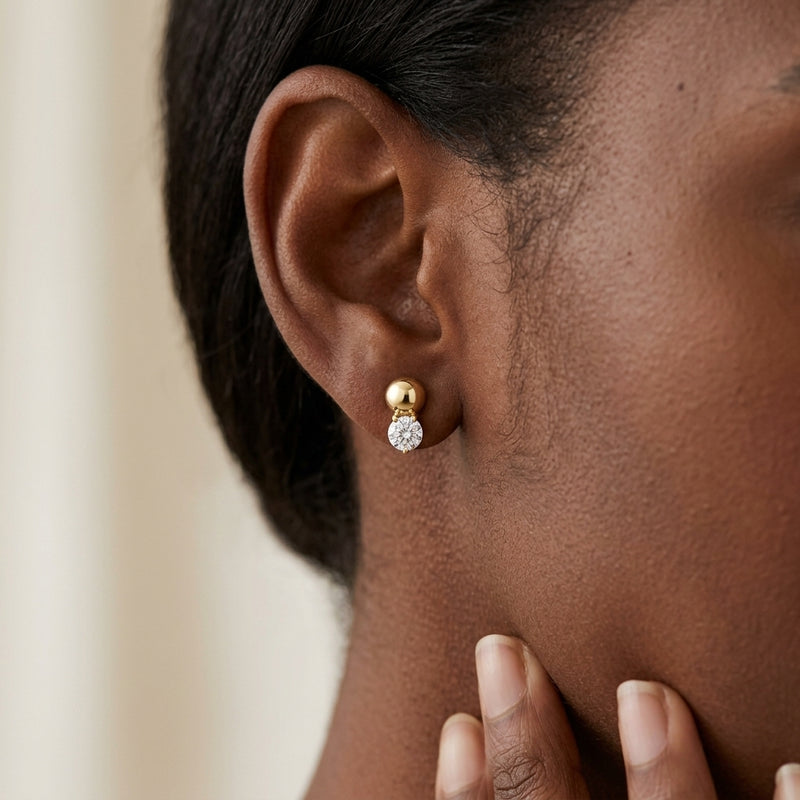 Worn: Accented Bead Earrings · 0.33 ct — AI-rendered styling image