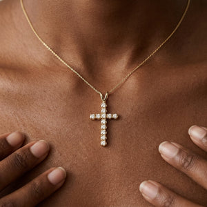 Worn: Accented Cross Pendant · 1.4 ct — AI-rendered styling image
