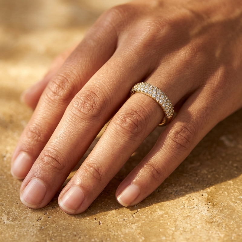 Worn: Accented Dome Ring · 0.5 ct — AI-rendered styling image