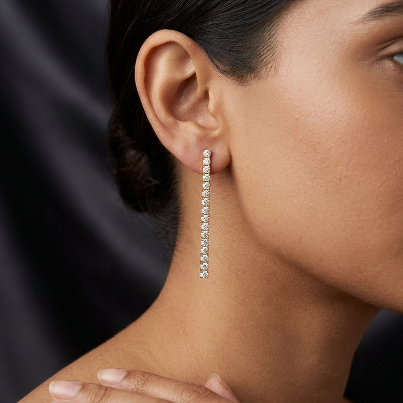 Worn: Accented Drop Earrings · 0.75 ct — AI-rendered styling image