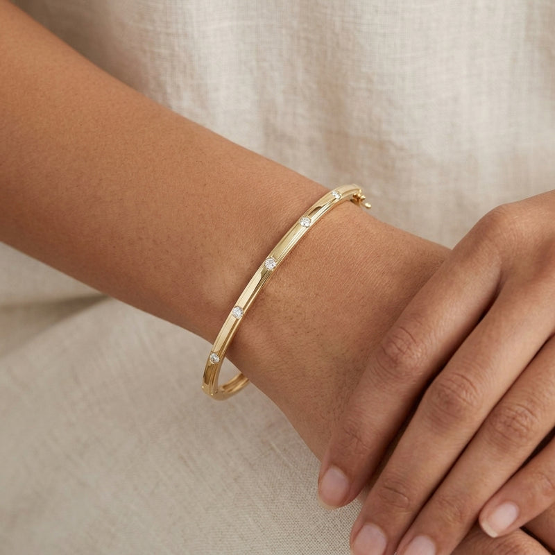 Worn: Accented Hinged Bangle Bracelet · 0.25 ct — AI-rendered styling image