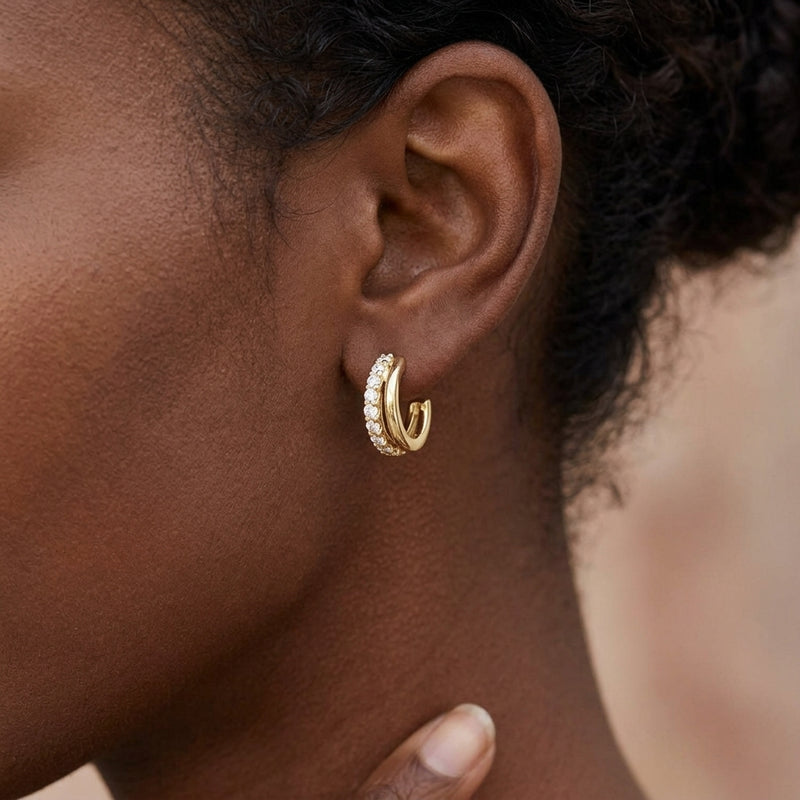 Worn: Accented Hoop Earrings · 0.17 ct — AI-rendered styling image