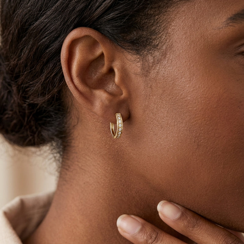 Worn: Accented Hoop Earrings · 0.2 ct — AI-rendered styling image