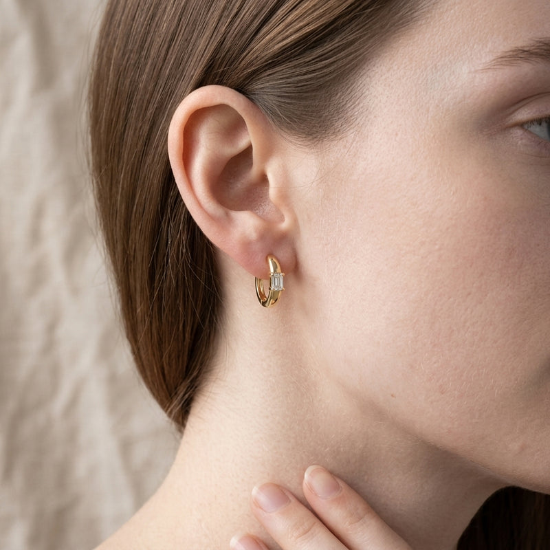 Worn: Accented Hoop Earrings · 0.33 ct — AI-rendered styling image