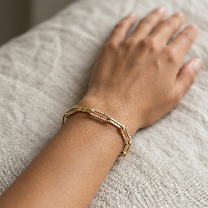Worn: Accented Link Bracelet · 1 ct — AI-rendered styling image