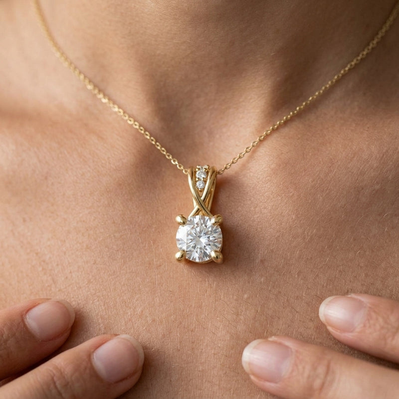 Worn: Accented Pendant · 4.3 ct — AI-rendered styling image