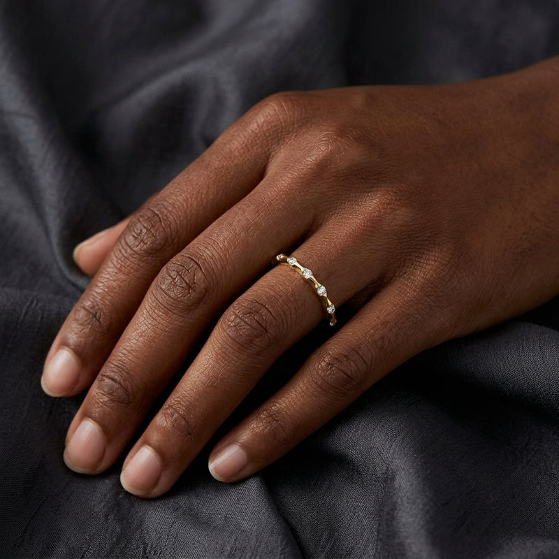 Worn: Accented Stackable Ring · 0.07 ct — AI-rendered styling image