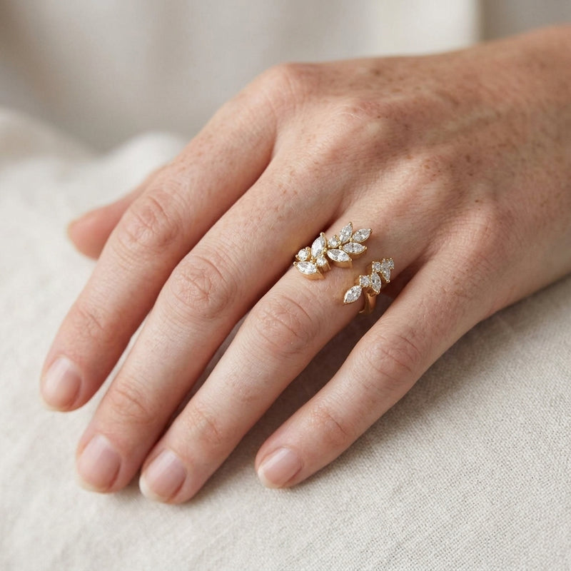 Worn: Bypass Ring · 0.5 ct — AI-rendered styling image