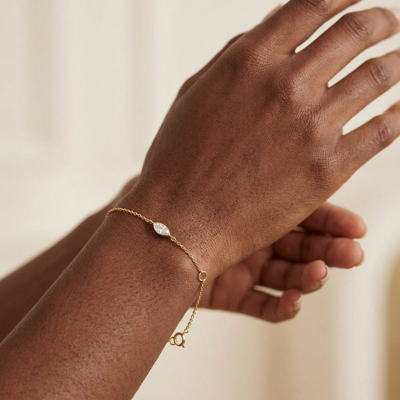 Worn: Lab-Grown Diamond Bracelet · 0.25 ct — AI-rendered styling image
