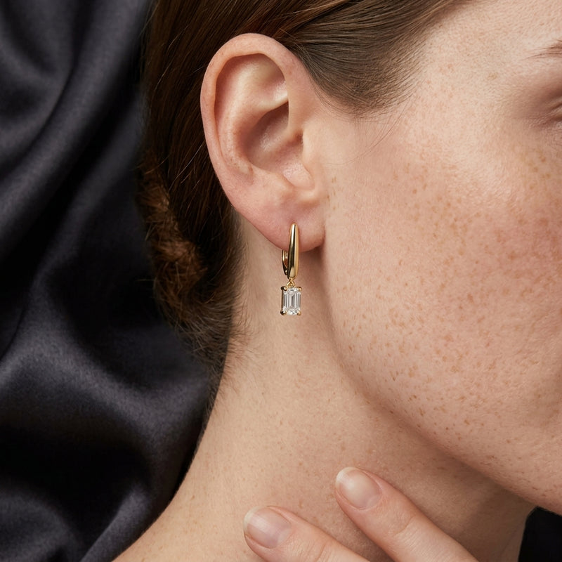 Worn: Lab-Grown Diamond Earrings · 0.75 ct — AI-rendered styling image