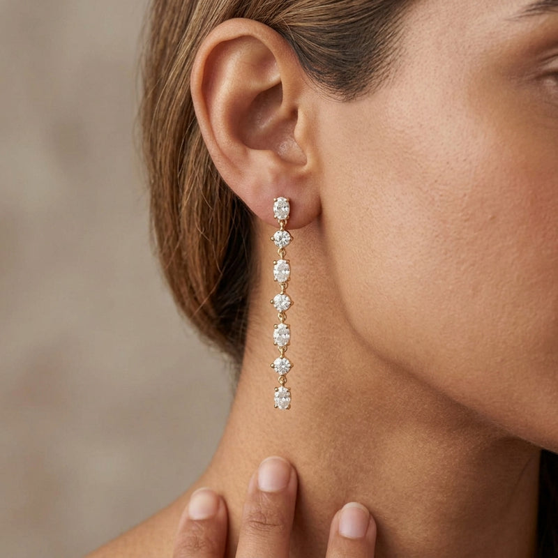 Worn: Lab-Grown Diamond Earrings · 1.2 ct — AI-rendered styling image