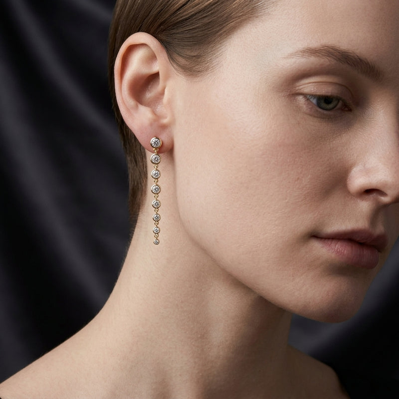 Worn: Lab-Grown Diamond Earrings · 1.75–2 ct — AI-rendered styling image