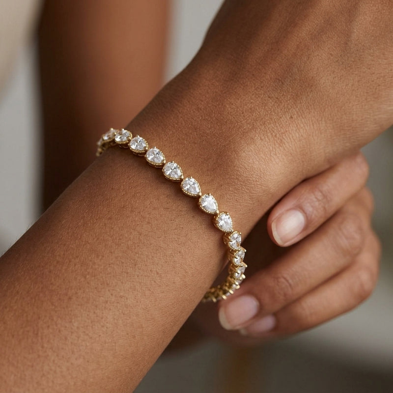 Worn: Lab-Grown Diamond Line Bracelet · 6.5 ct — AI-rendered styling image