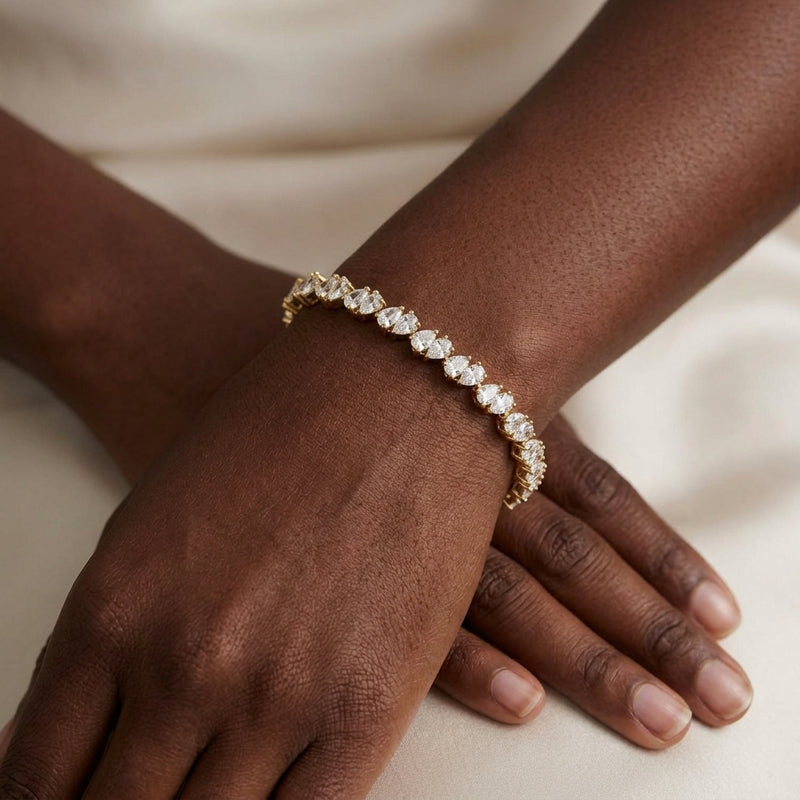 Worn: Lab-Grown Diamond Line Bracelet · 9.5 ct — AI-rendered styling image