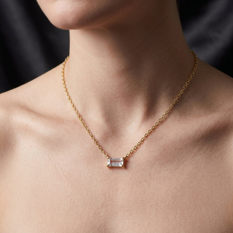 Worn: Lab-Grown Diamond Necklace · 8.58 ct — AI-rendered styling image